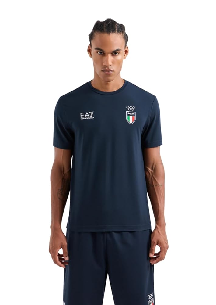 EA7 Emporio Armani ネイビー Tシャツ ITALIA Mサイズ Emporio Armani EA7 Italia Team Olympic Games 2024 Men's Crew